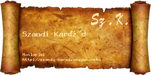 Szandi Karád névjegykártya